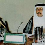 سمو الأمير فهد بن سلطان رئيس الاتحاد العربي يترأس الاجتماع وبجانبه 

المرحوم احمد الرشدان نائب رئيس الاتحاد العربي