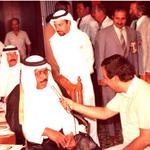 المرحوم احمد الرشدان يدلي بحديث اذاعي لاذاعة الاردن عن اجتماع الجمعية العمومية ومجلس الادارة في عمان بالاردن عام 1981م